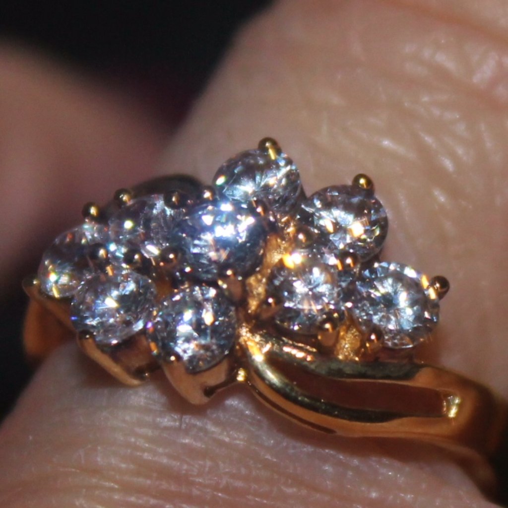 Paj 14k Gold Over 925 Sterling Sparkling White Topaz Bling Statement Ring 89$